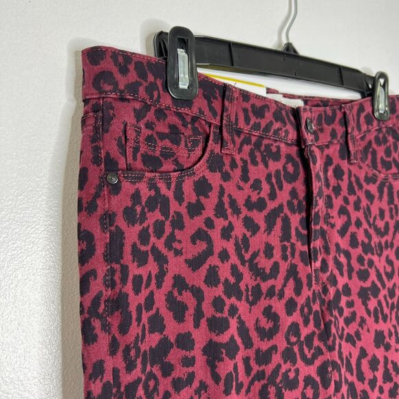 Social Standard Sanctuary Women's Size 8 Red Leopard Ankle Skinny Jeans NEW - Picture 4 of 11